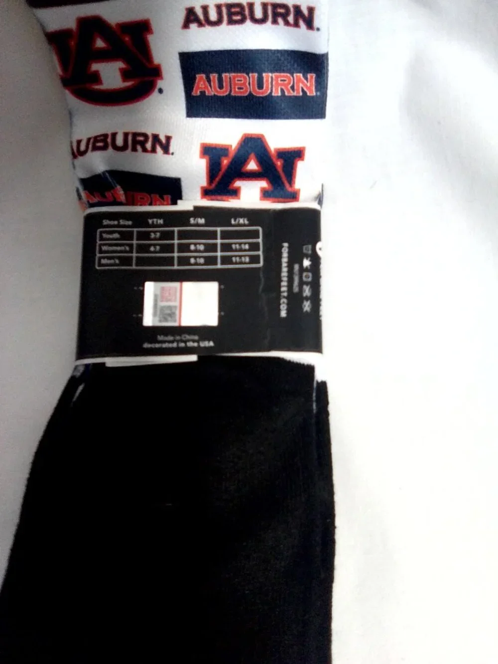 For Bare Feet Auburn University socks S/M NWT